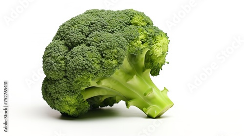Nutrient-Rich Greenery: Fresh Broccoli Isolated on White Without Shadows