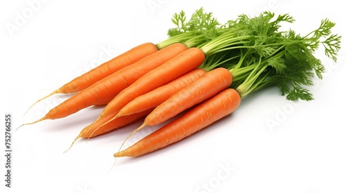 Farm Fresh Delight: Organic Carrots Isolated on White Background