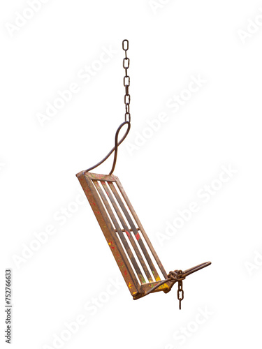 One side of the broken iron swing