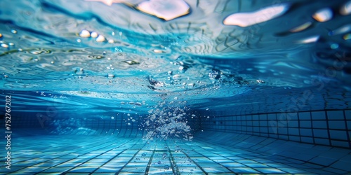 fotografía bajo el agua de una piscina olímpica, sumergido bajo el agua de la piscina  photo