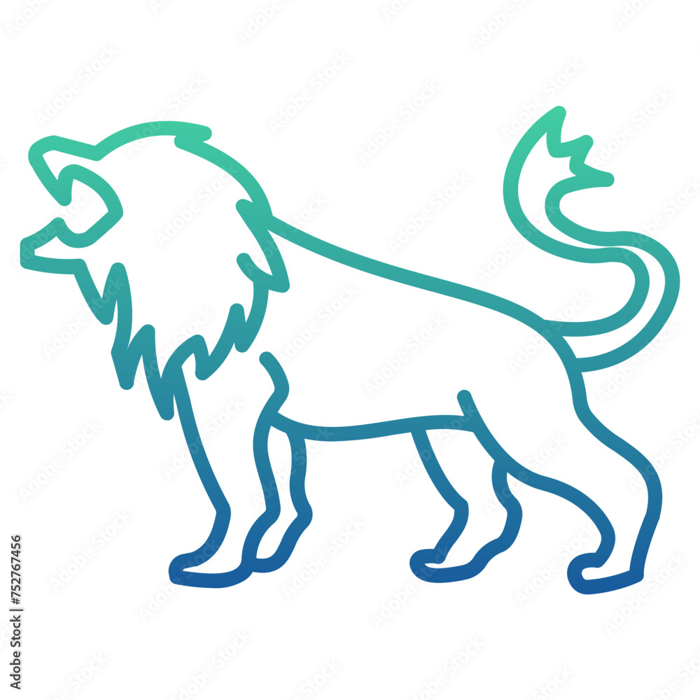Lion Gradient Linear Style Lion Gradient Linear Style