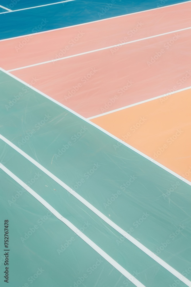 Cancha de tenis aesthetic, póster minimalista pista de entrenamiento de deportes en el club