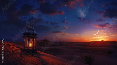 A Peaceful and Joyful Ramadan Night in the Arabian Sand