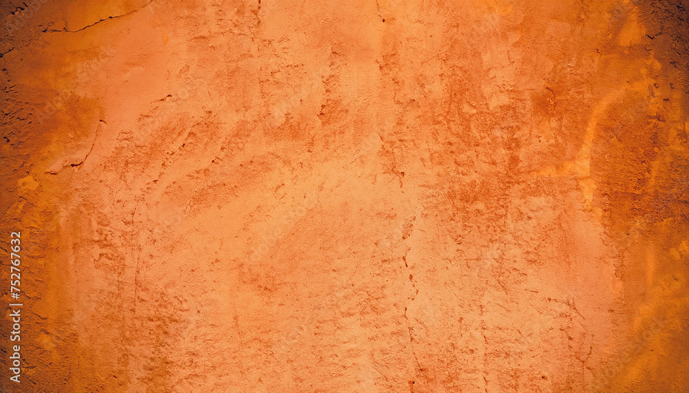Abstract orange background texture rare vintage cement wall.