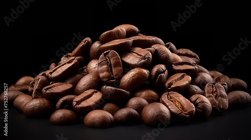 Aroma Unleashed  Heap of Coffee Beans Isolated on White Background