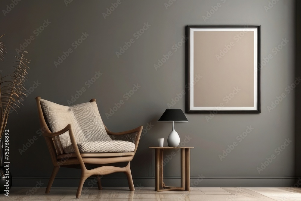 Modern living room furniture - armchair, table and lamp Modern living room furniture - armchair, table and lamp