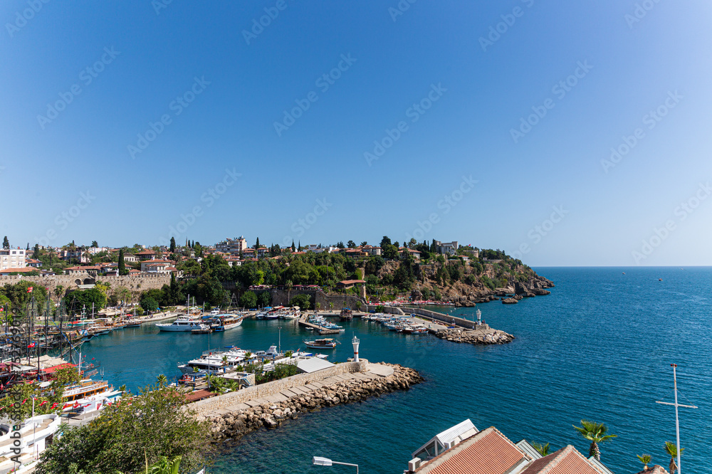 View to the port of old city of Antalya