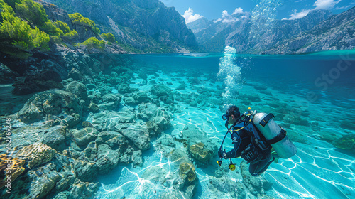 Scuba Diving Duo: Uncovering Underwater Wonders © Sekai