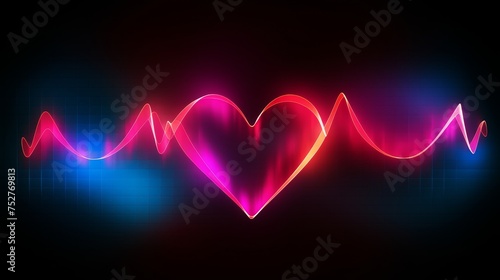  Vibrant color heart beat line concept