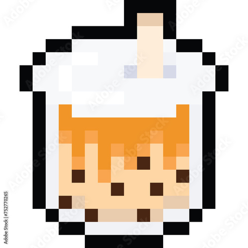 Pixel art bubble tea cup