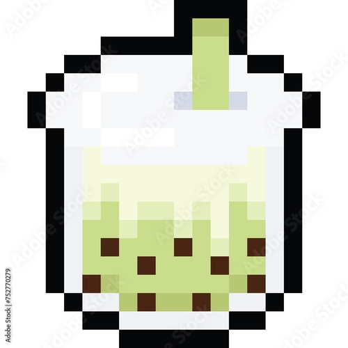 Pixel art bubble tea cup 2