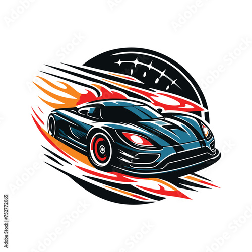 car sport logo concept stylized vector illustration