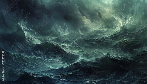 Rough Waters A Stormy Night in the Ocean Generative AI