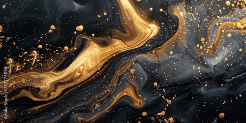 Abstract gold marble background art painting. Generative Ai