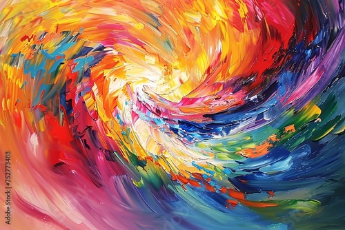 Colorful Swirl of Art A Vibrant Painting of the Month Generative AI
