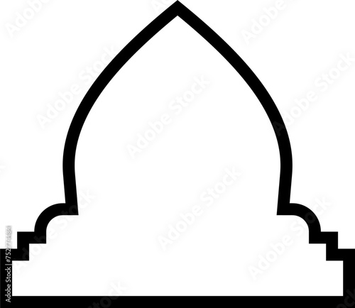 Islamic Dome Design Bold Line Outline Linear Black Stroke silhouettes Design pictogram symbol visual illustration © Shahsoft Production