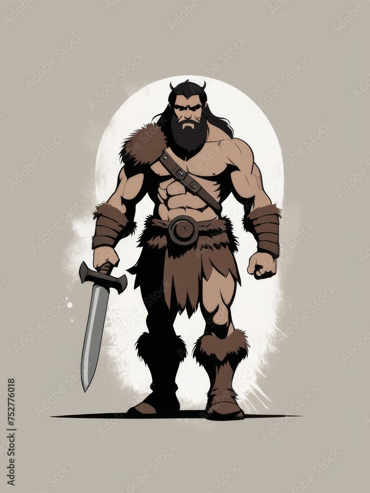 Fototapeta premium barbarian minimalist t-shirt design