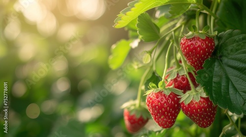 strawberry bush agricultural garden background