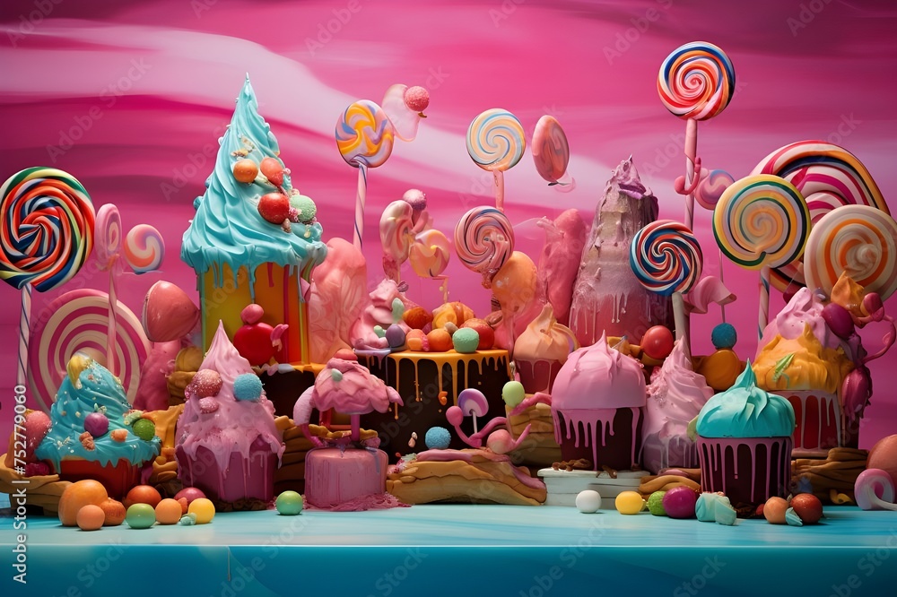 Kaleidoscopic Candyland: Surreal Sweet Symphony