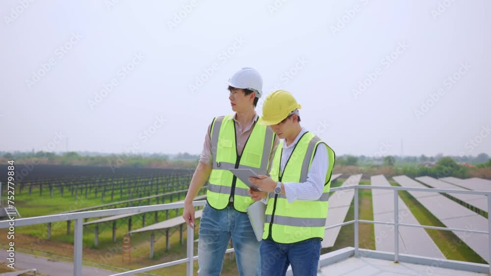 Professional engineer work to maintenance of photovoltaic panel system. Professional engineer work to maintenance of photovoltaic panel system.