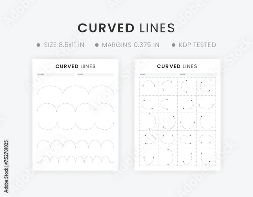 Curved Line Worksheet for Preschool | Printable Tracing Lines and Curves Worksheet For Kids