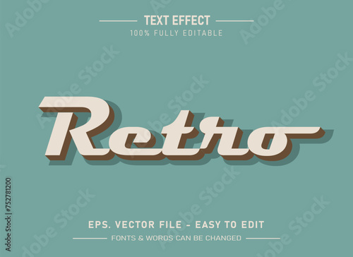 Vector retro good job sticker editable text effet 70's and text style