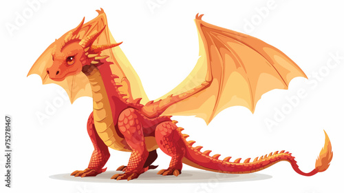 Rendering of a fantasy dragon isolated on white background © Vector