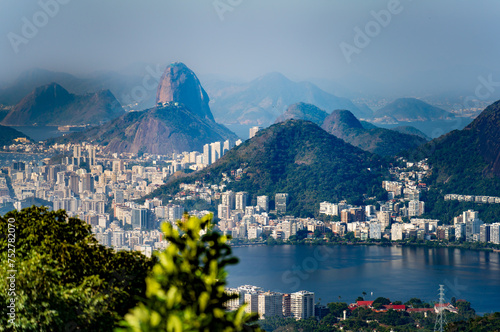 Misty Dusk View of Rio de Janeiro s Lagoa and Sugarloaf Mountain