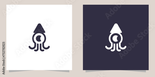 squid logo design vector