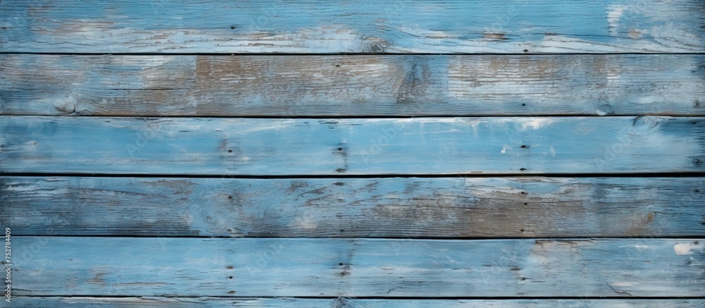 Serene Blue Wooden Surface with Weathered Texture for Background Design Serene Blue Wooden Surface with Weathered Texture for Background Design