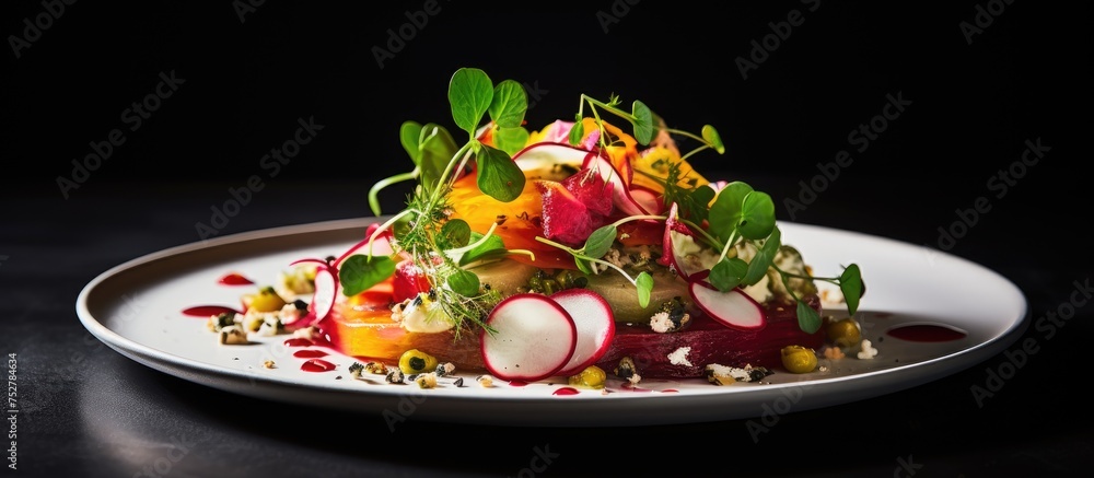 Vibrant Healthy Salad Mix on a Plate, Fresh and Colorful Ingredients for a Nutritious Meal