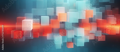 Geometric Abstract Background Featuring Dynamic Cubes in Various Vibrant Colors