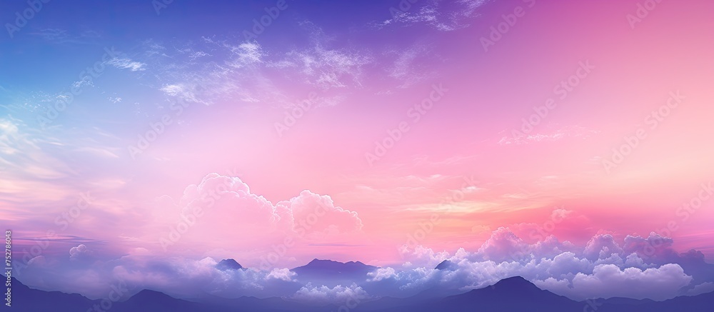 Dreamy Pastel Pink Sky with Fluffy Clouds in a Tranquil Sunset Scene Dreamy Pastel Pink Sky with Fluffy Clouds in a Tranquil Sunset Scene