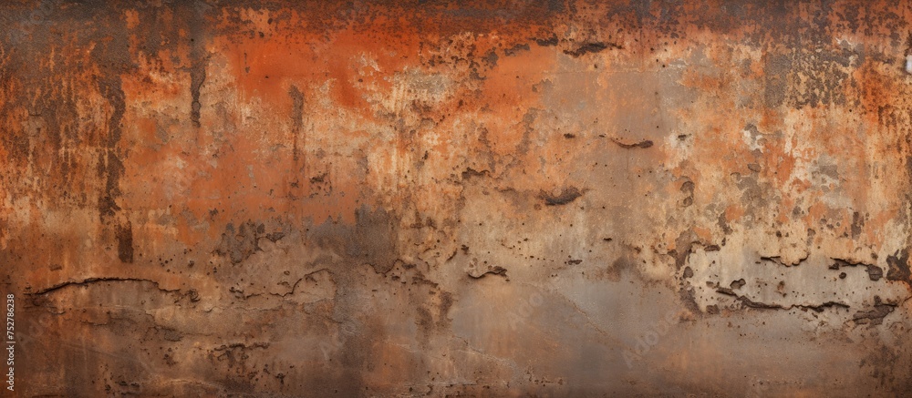 Eroded Time: Weathered Clock Embedded in an Aged Rust-Covered Wall Eroded Time: Weathered Clock Embedded in an Aged Rust-Covered Wall
