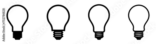 Light bulb icon. Light bulb vector icon. Idea icon. Lamp concept. Light bulb, isolated in modern simple flat design. Vector EPS 10 photo