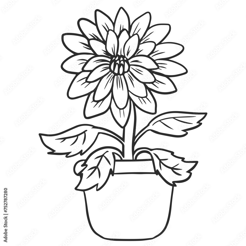 Obraz premium Sunflower Coloring Page