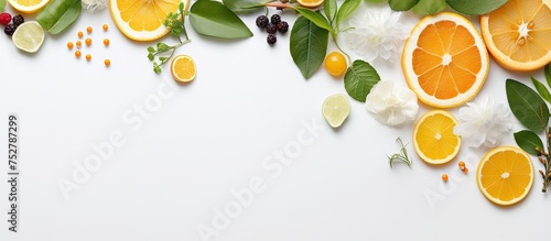 Vibrant Citrus Fruits - Fresh Oranges, Lemons, and Cranberries in Abundance