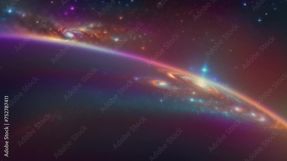 Sci-fi space scene of a galaxy, black hole or nebula visible through a telescope. Sci-fi space scene of a galaxy, black hole or nebula visible through a telescope.