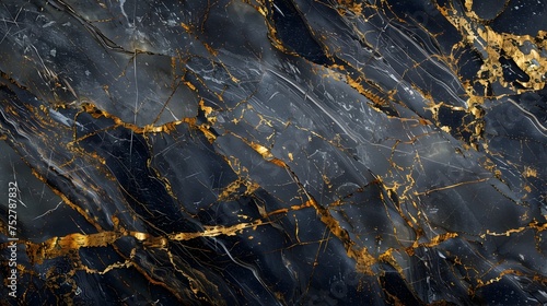 Black and Gold Marble Texture in Chiaroscuro Style, To provide a high-quality and visually striking stock photo of a black and gold marble texture,
