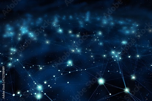 Cybernetic Constellations Abstract Network Secur photo