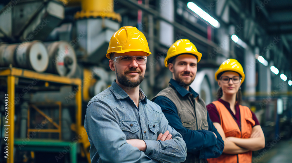 A group of happy construction workers A group of happy construction workers