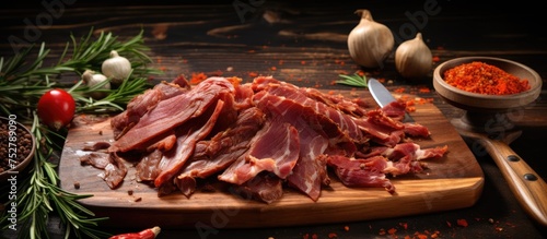 Deliciously Prepared Charcuterie Board featuring a Variety of Sliced Meats and Fresh Ingredients