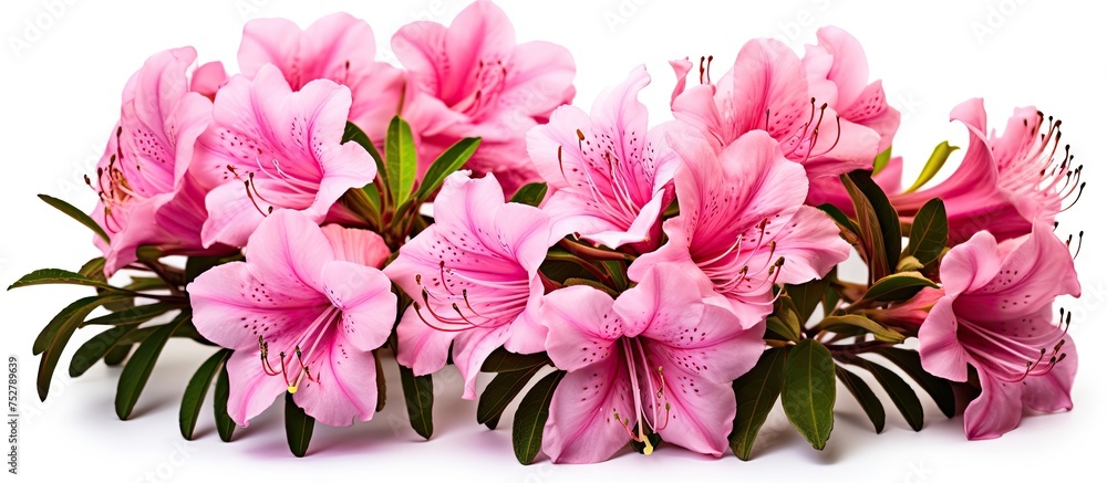 Elegant Pink Flowers Blossom on Clean White Background, Symbolizing Grace and Purity Elegant Pink Flowers Blossom on Clean White Background, Symbolizing Grace and Purity