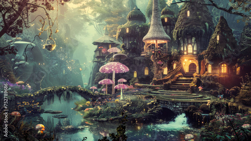 Fairy mushroom houses