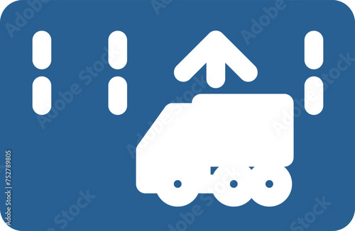 ミニ標識のカラー単品イラスト　牽引自動車の高速自動車国道通行区分