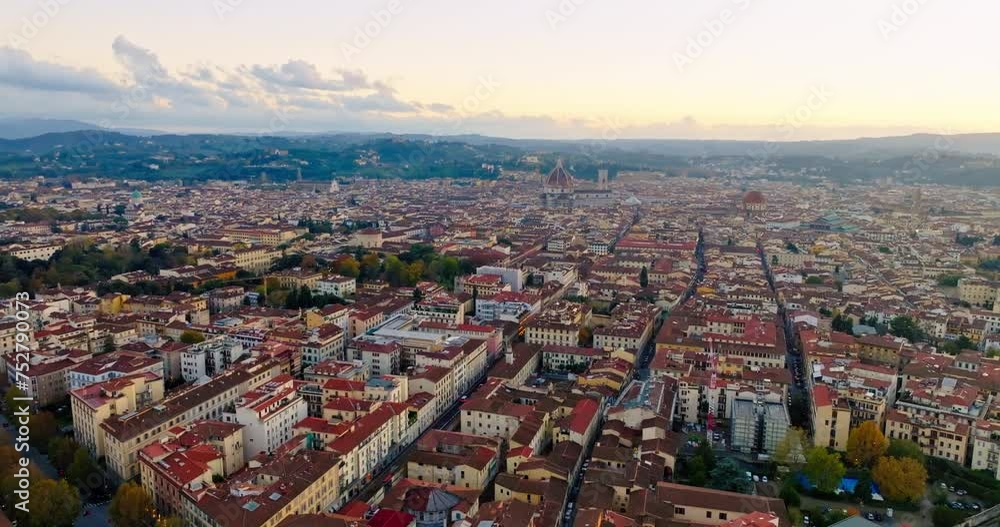 Discovering Romance from Above: Aerial Perspectives of Florence's Architectural Marvels and Charming Quarters. High quality 4k footage Discovering Romance from Above: Aerial Perspectives of Florence's Architectural Marvels and Charming Quarters. High quality 4k footage