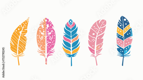Doodle feather illustration isolated on white. Vector © Vector