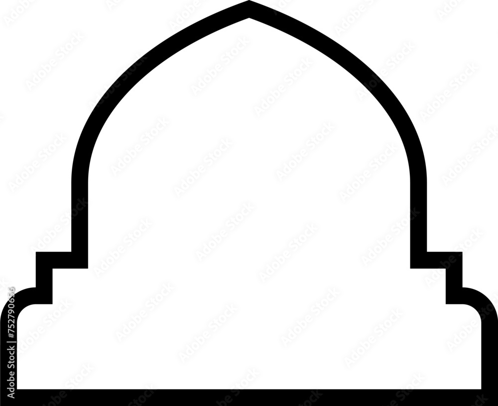 Islamic Dome Design Bold Line Outline Linear Black Stroke silhouettes Design pictogram symbol visual illustration Islamic Dome Design Bold Line Outline Linear Black Stroke silhouettes Design pictogram symbol visual illustration