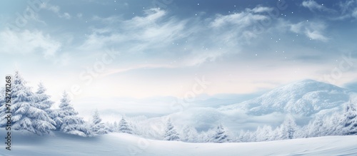 Majestic Snowy Landscape with Pristine Mountain Range Silhouetted Against Twilight Sky