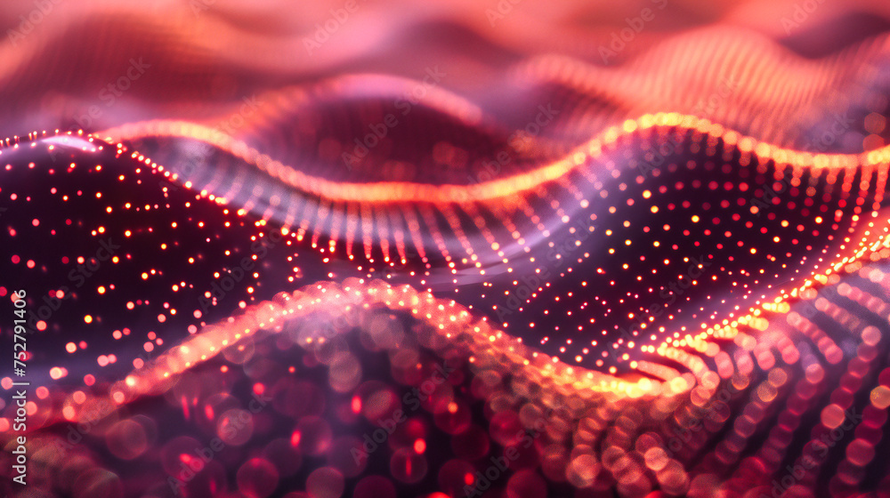 Obraz premium Digital Waves, A Futuristic Flow of Light and Lines, The Abstract Beauty of Technologys Reach